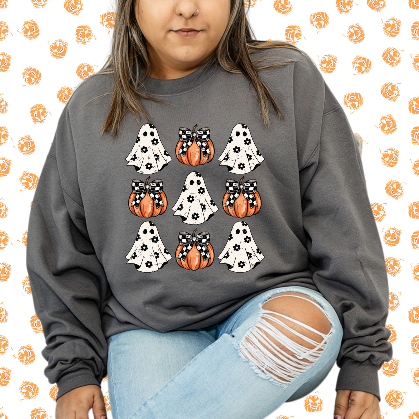 Ghost with Bows Crewneck